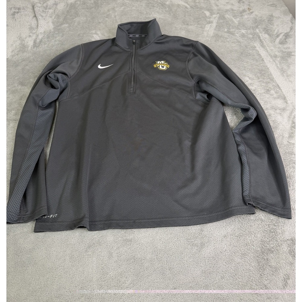 Marquette Golden Eagles Nike 1/4 Zip Pullover Jacket Men's Size Medium Gray
